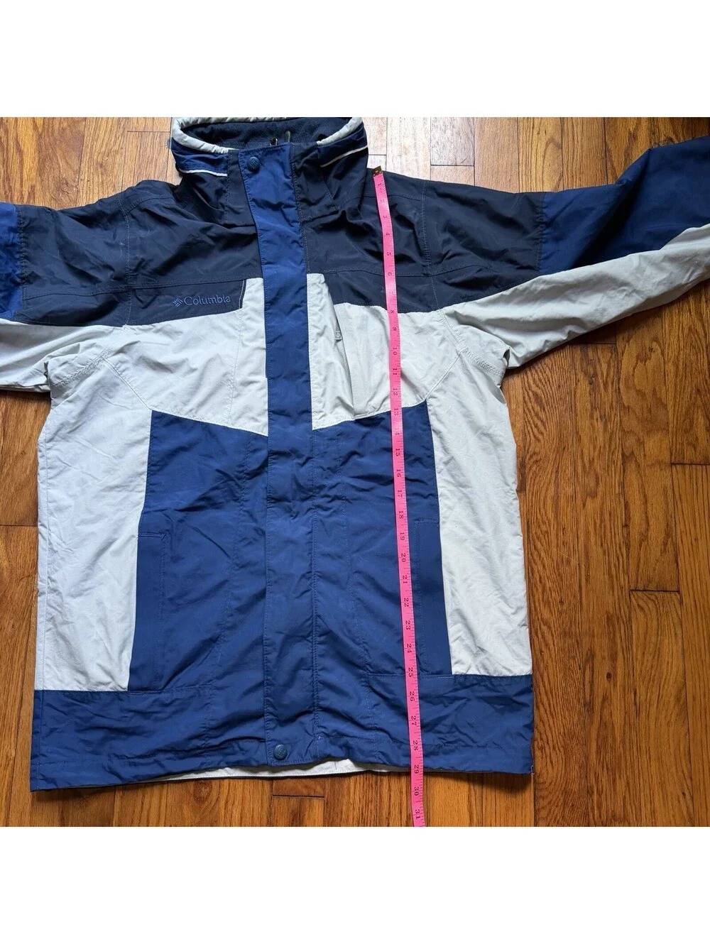 Vintage Columbia Mens 3-in-1 Bugaboo Jacket Silver Blue Small Interchange